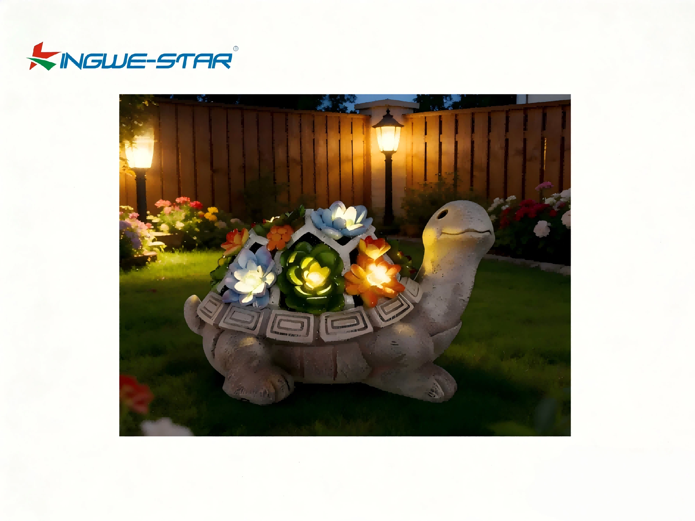Solar Garden Outdoor Statues Turtle Lights